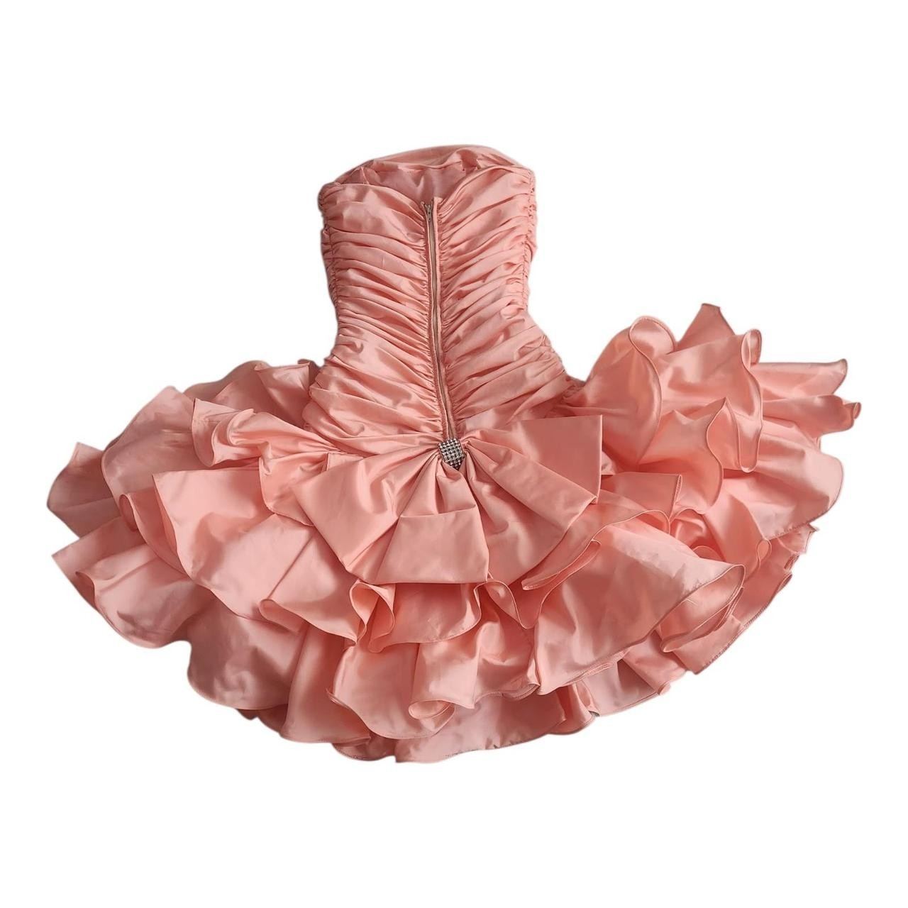 Vintage Lillie Rubin Dress AU Size 4 (US Size 0) Ruffle Mini Pink 80’s Prom