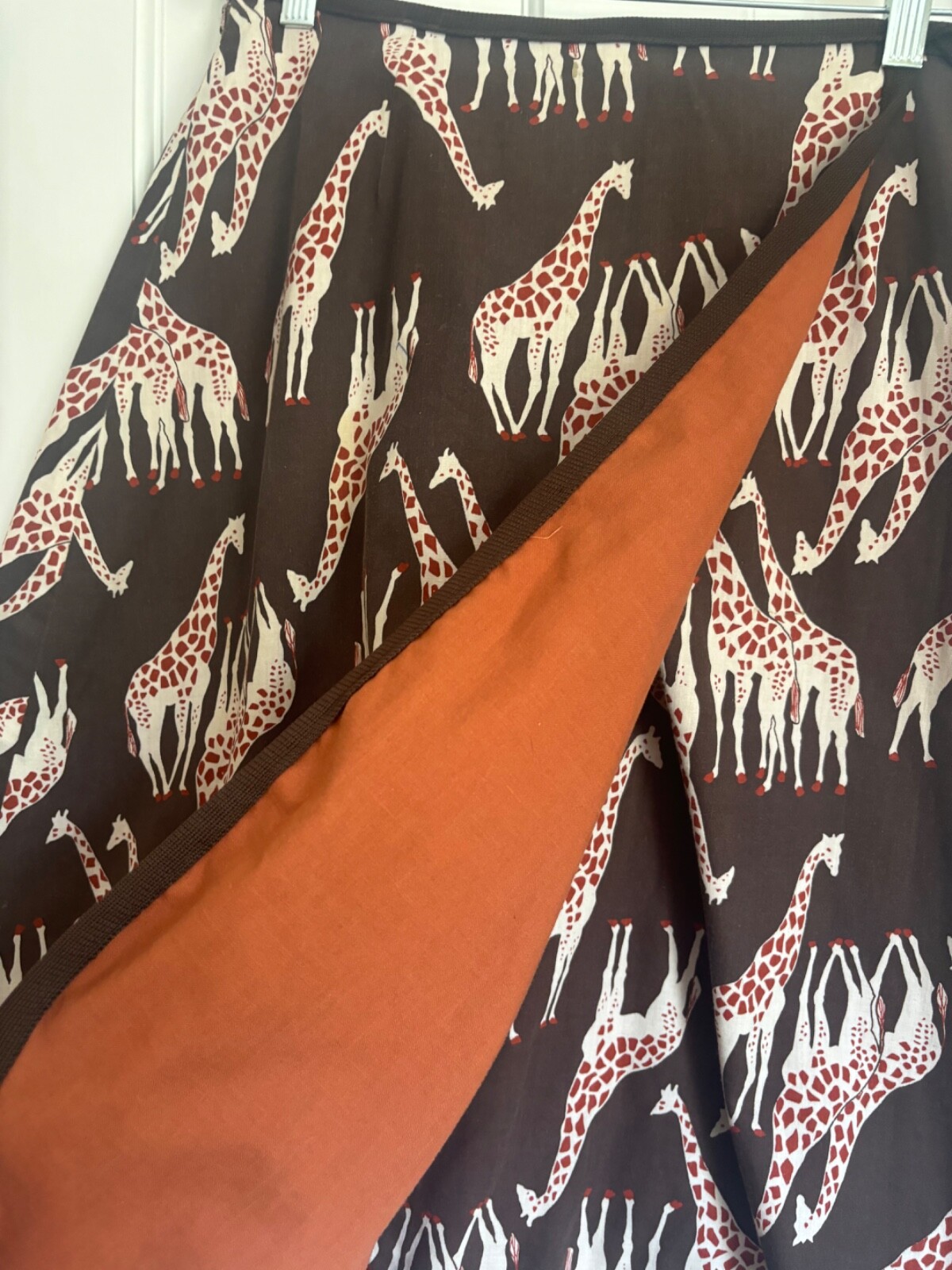 Rare Vintage 1970s Novelty Giraffe Wrap Skirt Retro Print – S/M