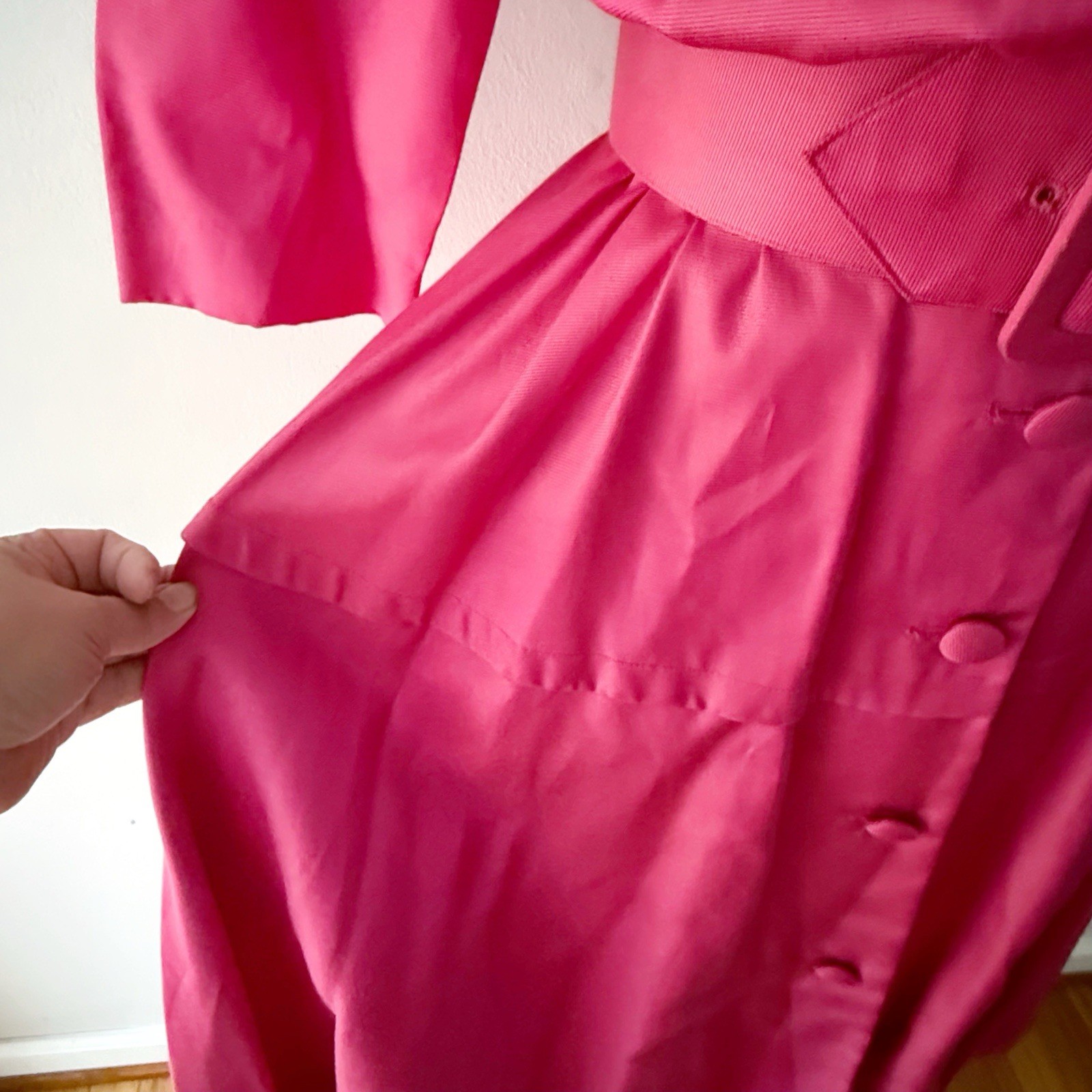 Vintage Women 60s 70s Belted Button Down Midi Shirt Dress Office Retro Classy