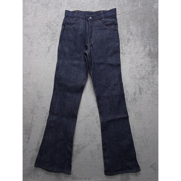 Vintage Levis Bell Bottom Jeans Youth 27×32 Orange Tab Blue Denim 746-0318 70s