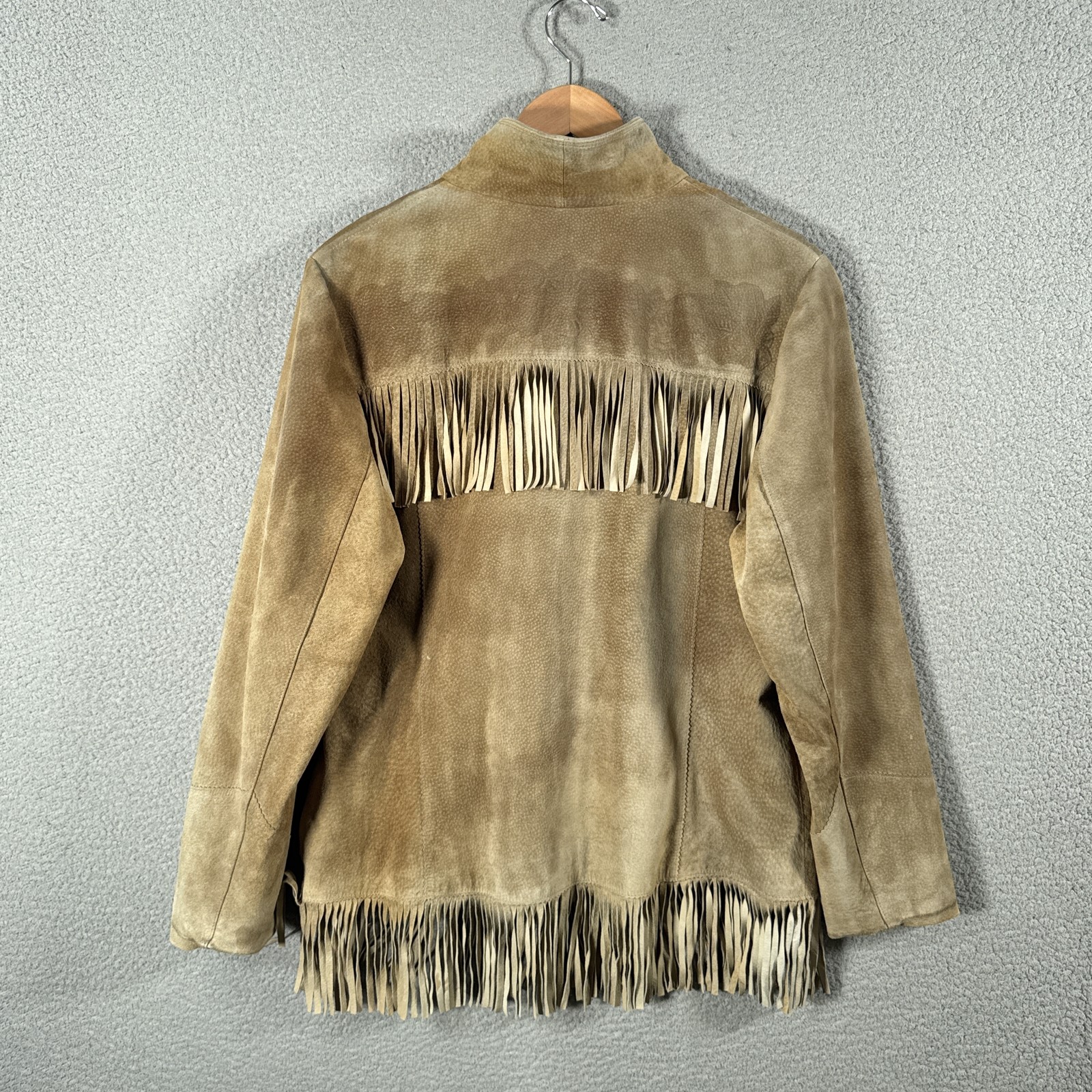 Vintage Ralph Lauren Suede Fringe Jacket Womens Large Brown Western Cowgirl FLAW