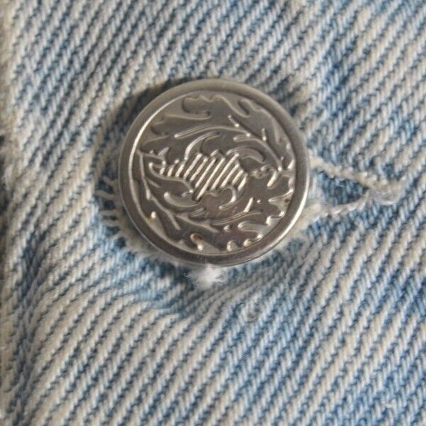 Vintage Denim Jacket Size Large JUST BRASS INC. Freeport NYC Large U.S.A. Made