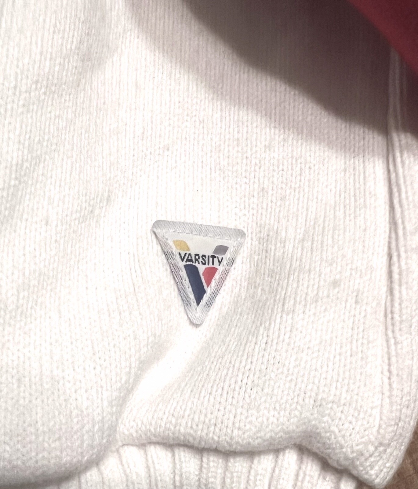 Rare Vintage VARSITY SPIRIT FASHIONS Red White Blue USA Logo Knit Sweater Sz 36