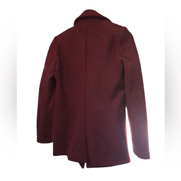 Old Navy Maroon Peacoat Classic Acrylic/ Polyester Blend