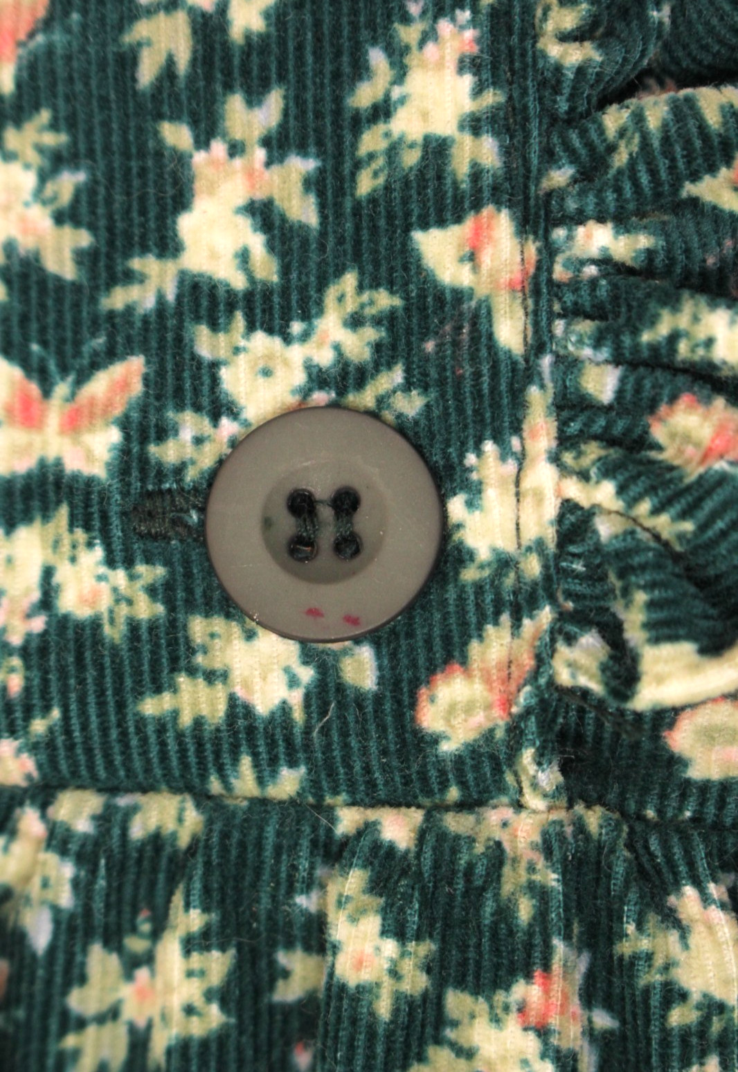 VTG Women’s 80s 90s Green Floral Laura Ashley Corduroy Maxi Dress XS/S