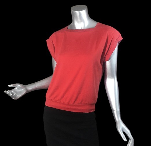 Vtg 70s Peppermint Casuals Women’s Short Cap Sleeve Knit Top Red Small Medium
