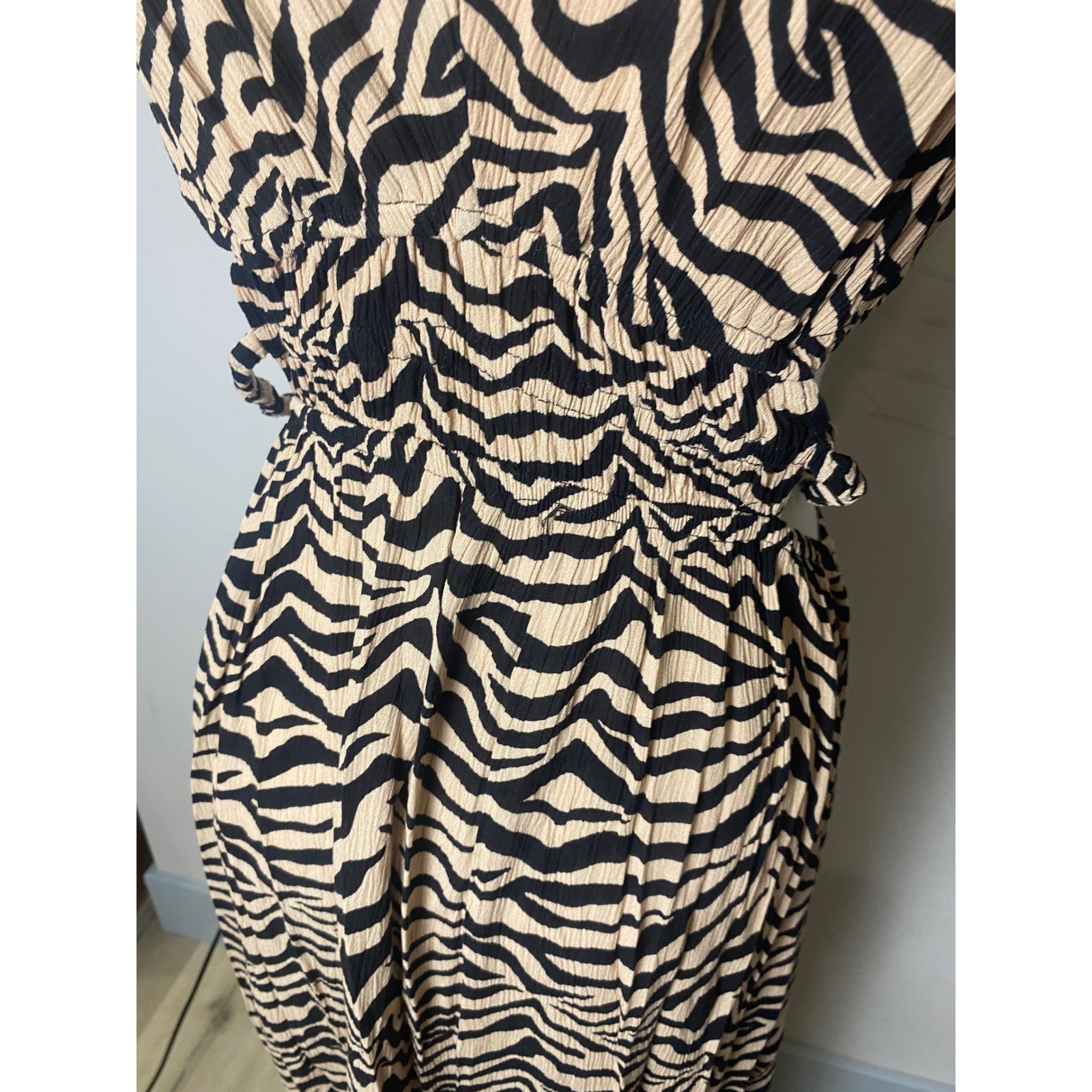 Vintage 90’s Y2K Justify Zebra Print Dress Maxi Sumdress Women’s L