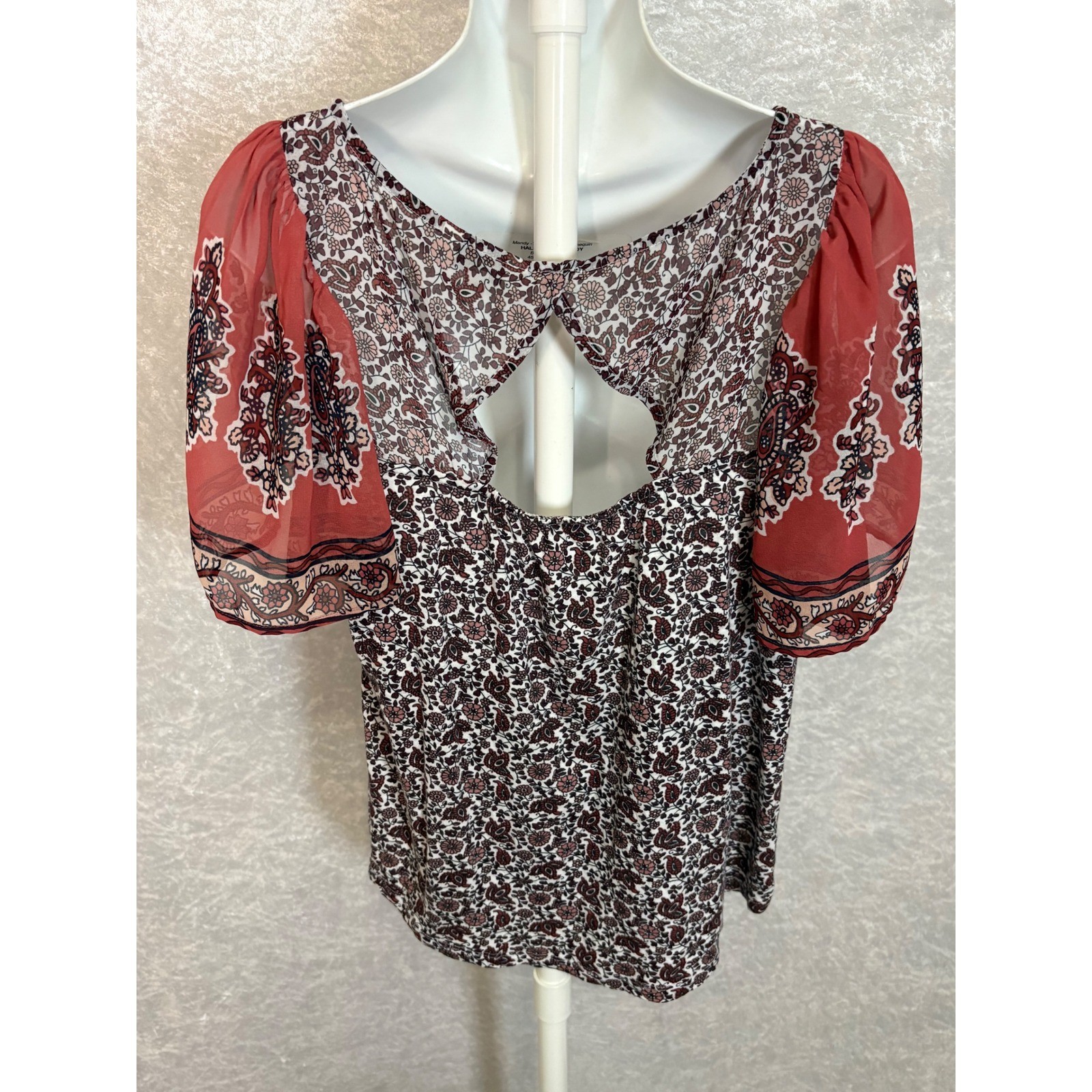 Lucky Brand Y2K Boho Fairycore Floral Puff Sleeve Top Cottagecore Indie Sleaze