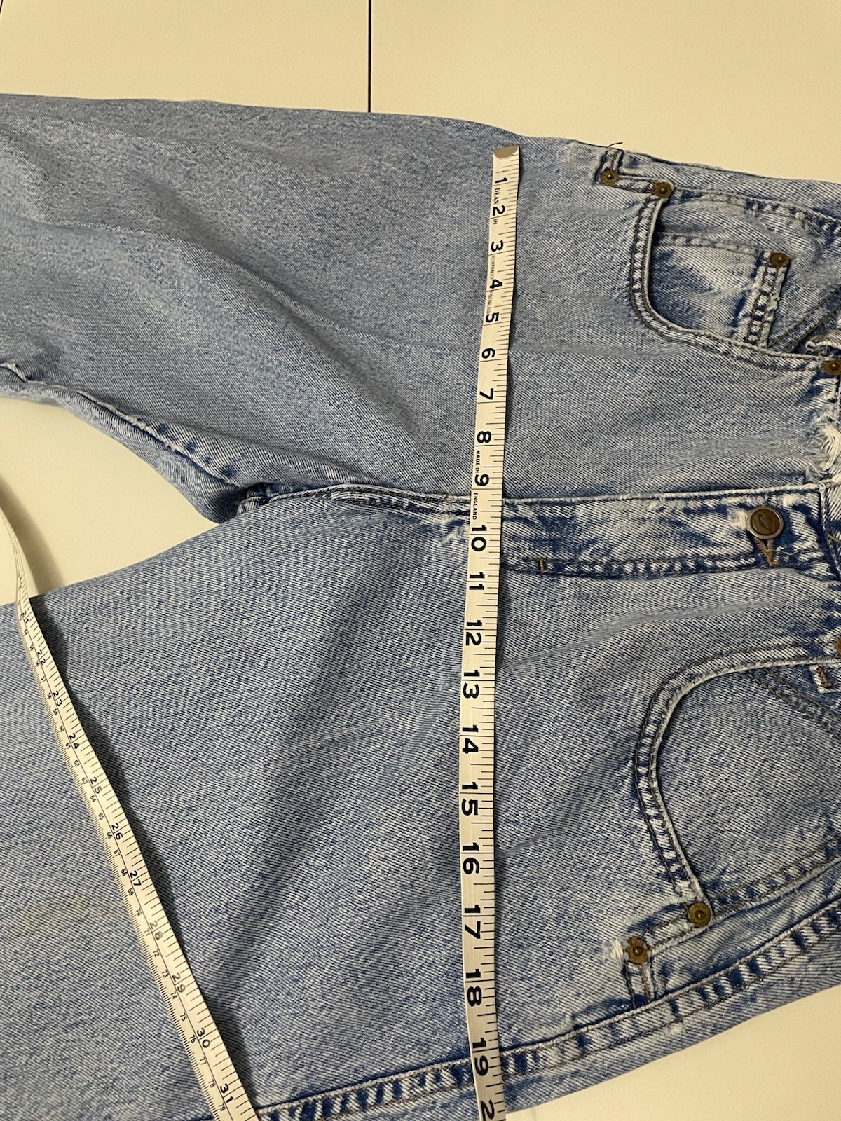 Vintage Zena 90s Y2K High Waist Denim Distressed Tapered Blue Mom Jeans 26 Waist