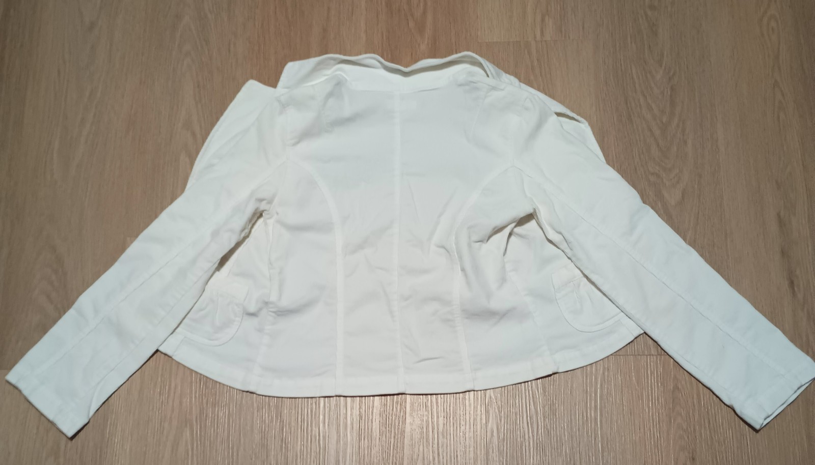 Vtg 90s TULLE Soft Stretch Ramie Cotton White Corduroy Blazer Jacket career M