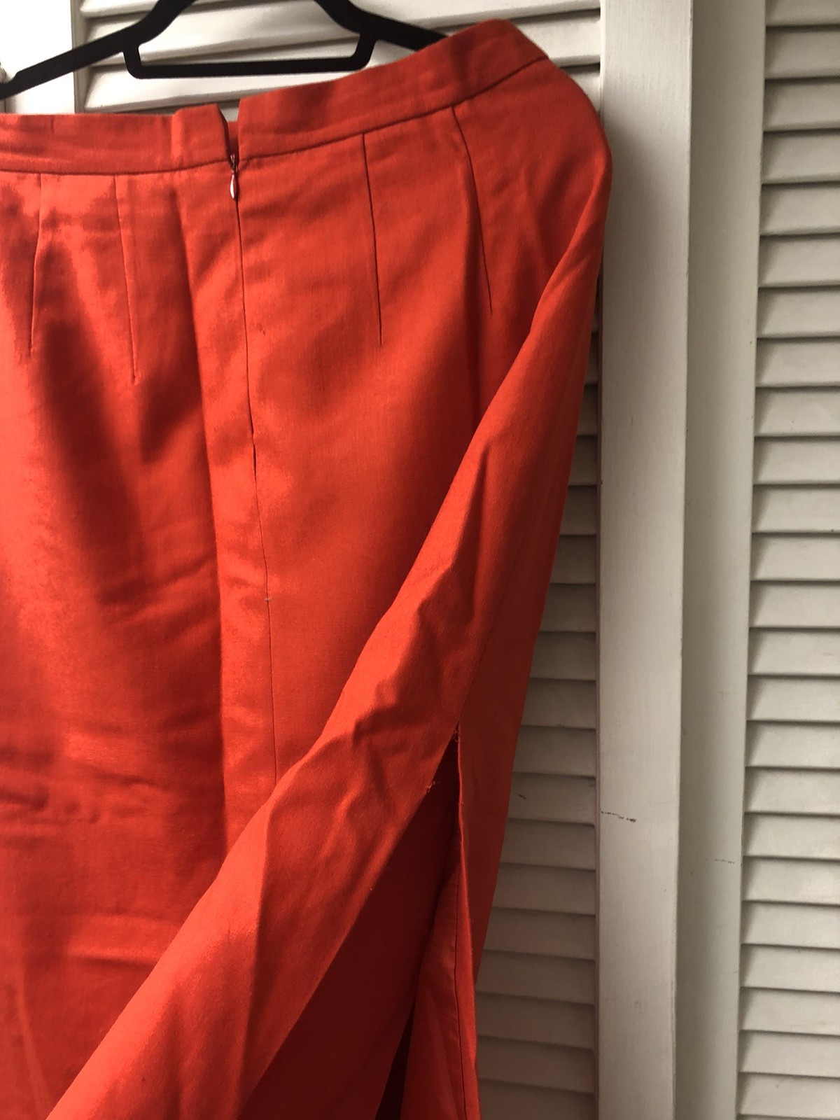 Vtg Harve Benard Holtzman Red Skirt 14 Midi Straight Side Split 100% Wool