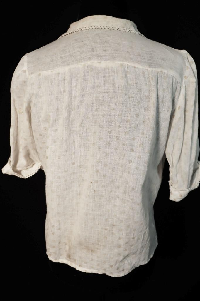 Vintage 1930’s French Cotton Dot Print Blouse Size Small Excellent Condition