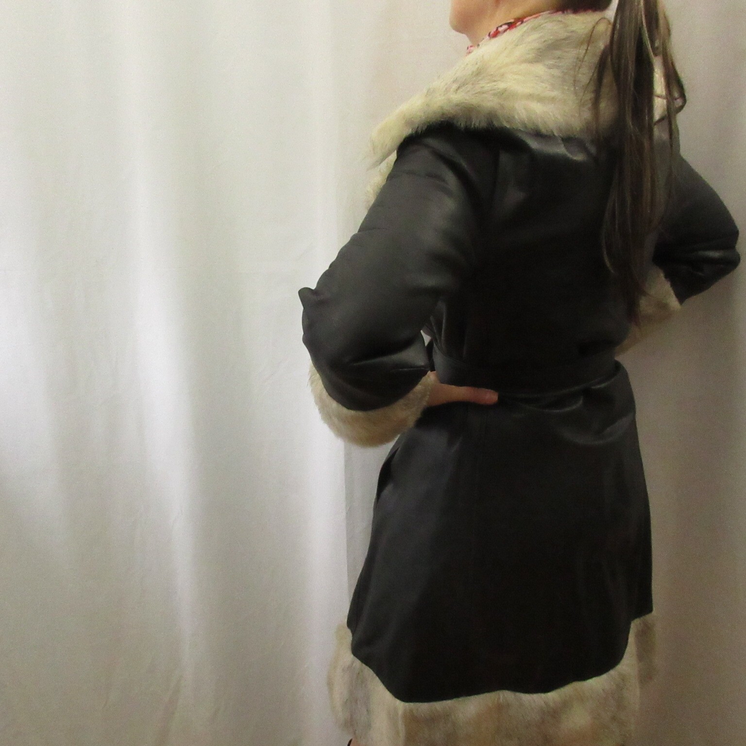 VINTAGE RARE 70s Faux Fur Women’s Coat MOD New Wave PUNK SOVIET NOIR GOTH OOAK
