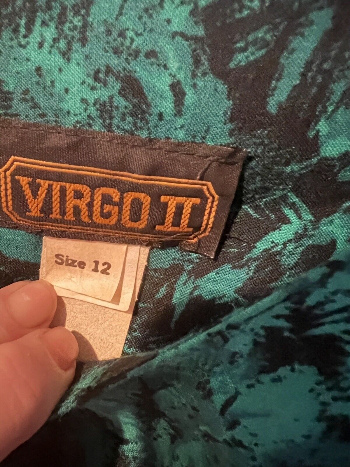 VIRGO II Dress Womens Sz 12 Shoulder Pads Flowy Whimsy dark romantic Vintage Y2K