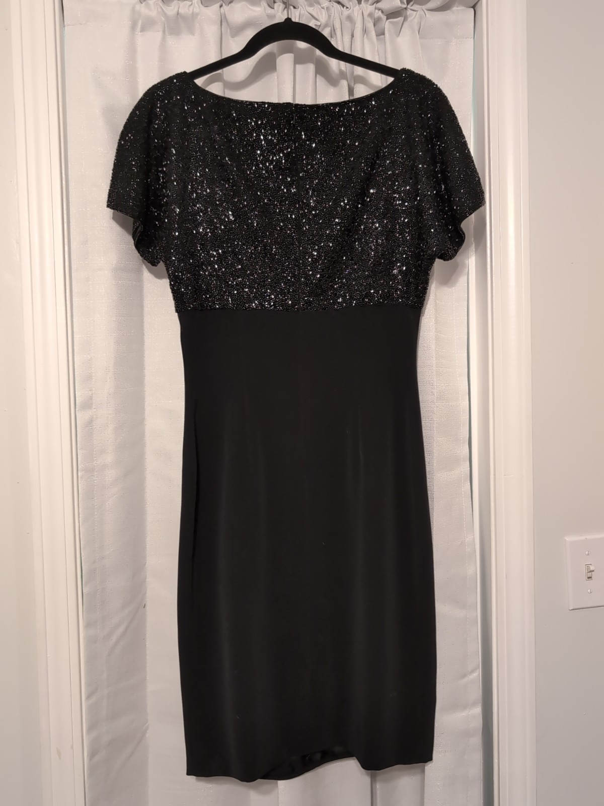 Vtg. Lillie Rubin Black Beaded Cocktail Evening Dress 4 Elegant Wedding Party