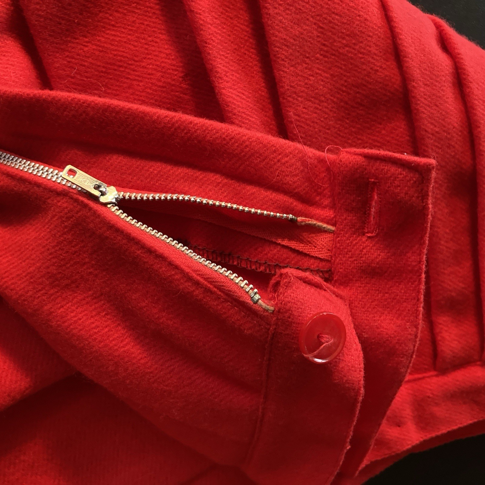 Vintage 50s 60s Penneys Red Wool Pleated Skirt Deadstock JC Penney Secretary