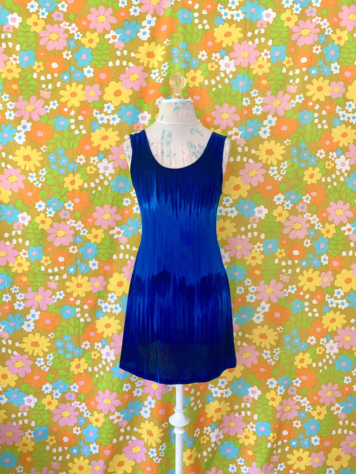 Vintage 1990s iconic blue ombré mini dress size S/M