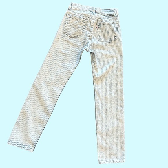 Levis 501 Vintage 80s 29×34 Striped Ghost Wash High Waisted USA