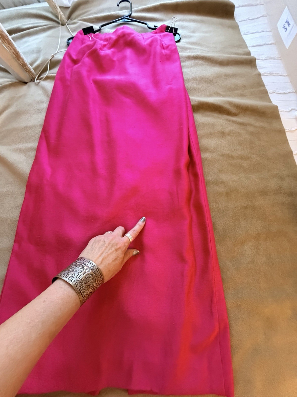Vintage 80s 2-Piece Watters & Watters SZ 12 Hot Pink Jacket Skirt Suit