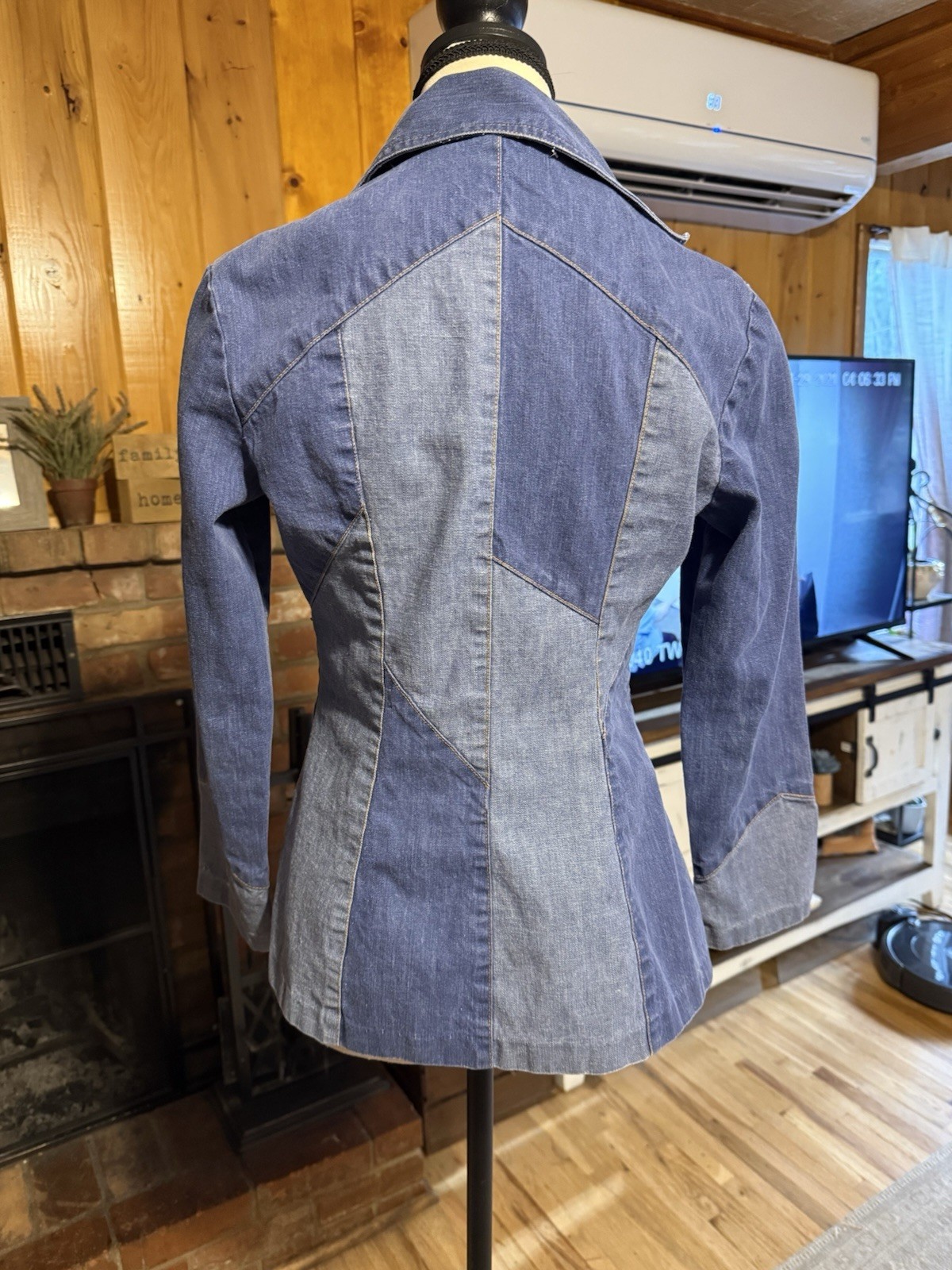 60’s 70’s Patchwork Denim Jacket Authentic Whistle Stop 100% Cotton Hippie Boho