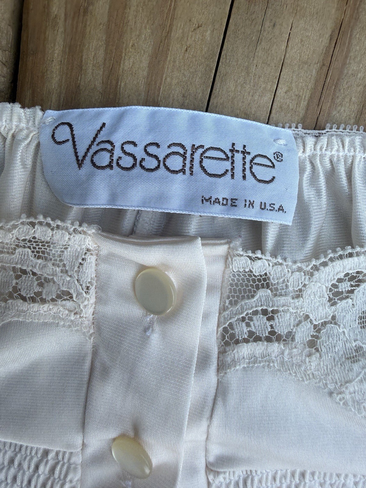 Vintage Vassarette Nightgown Large Peach Long Sleeve Lace Trim USA Sheer