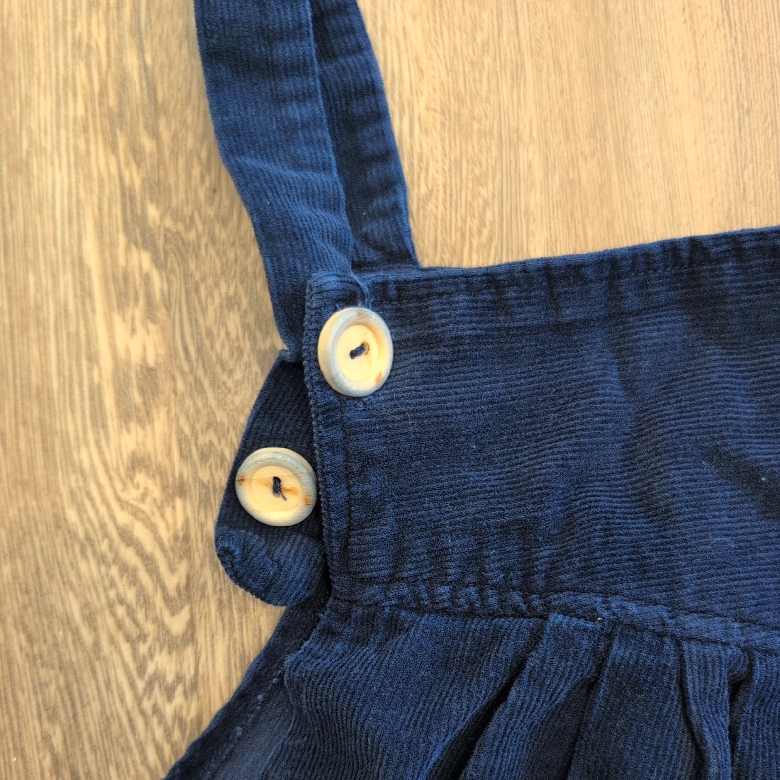 VTG 90s partners Navy Corduroy Midi Pleated Jumper Dress cottage core feminine