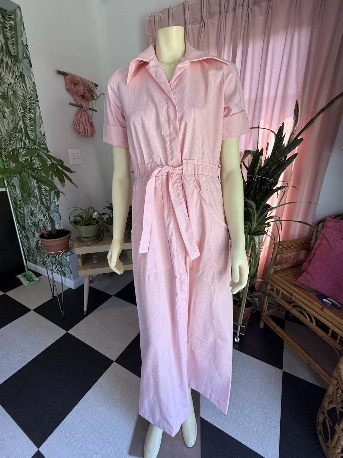 Vintage At Home Wear for Van Raalte -Sz 8 Orange Day Dress Short Sleeves NWT