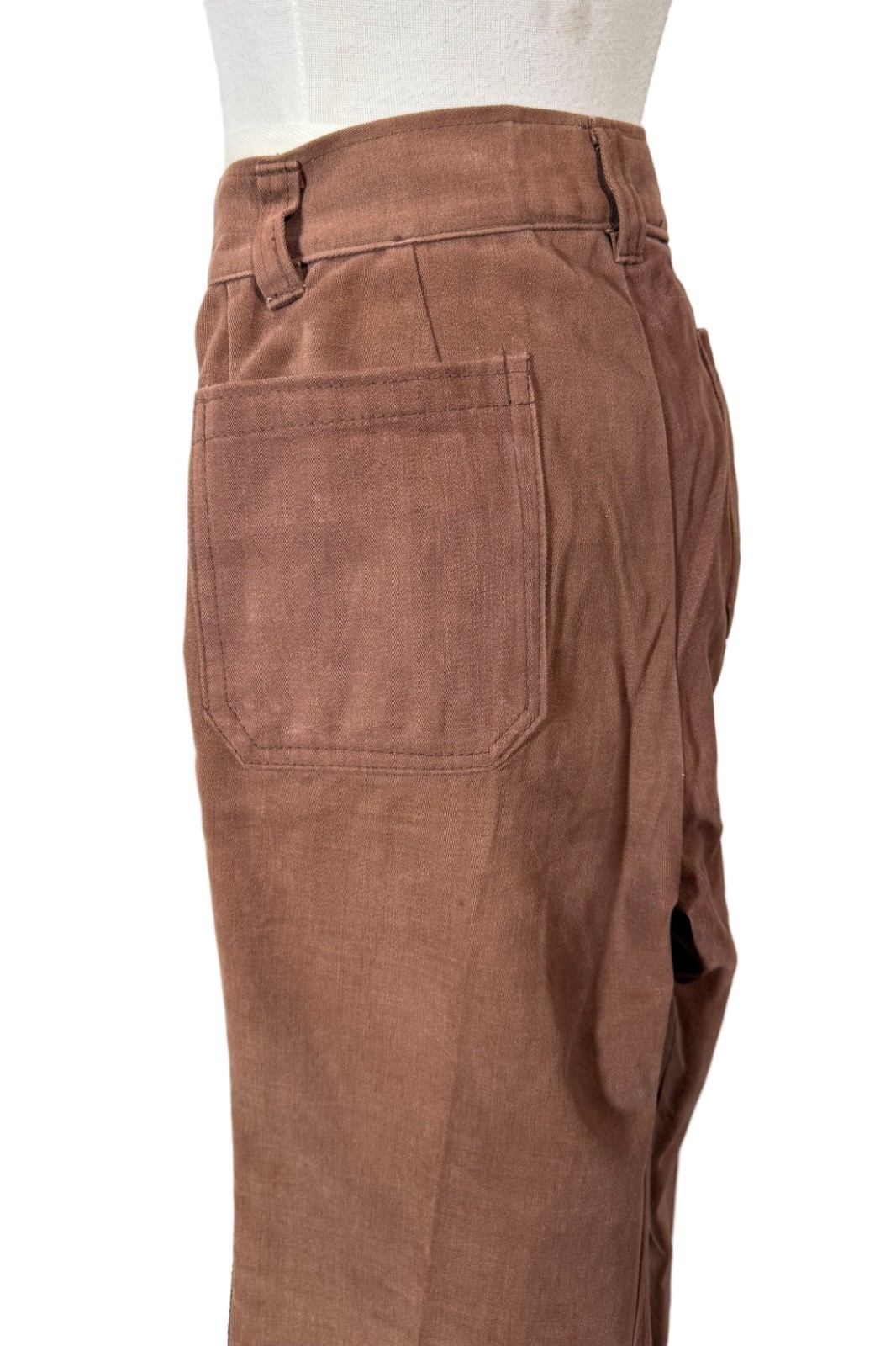 VTG Brown Bell Bottom Jeans, Tapestry Banding, 70s/80s Hippie Pants 29″ Waist