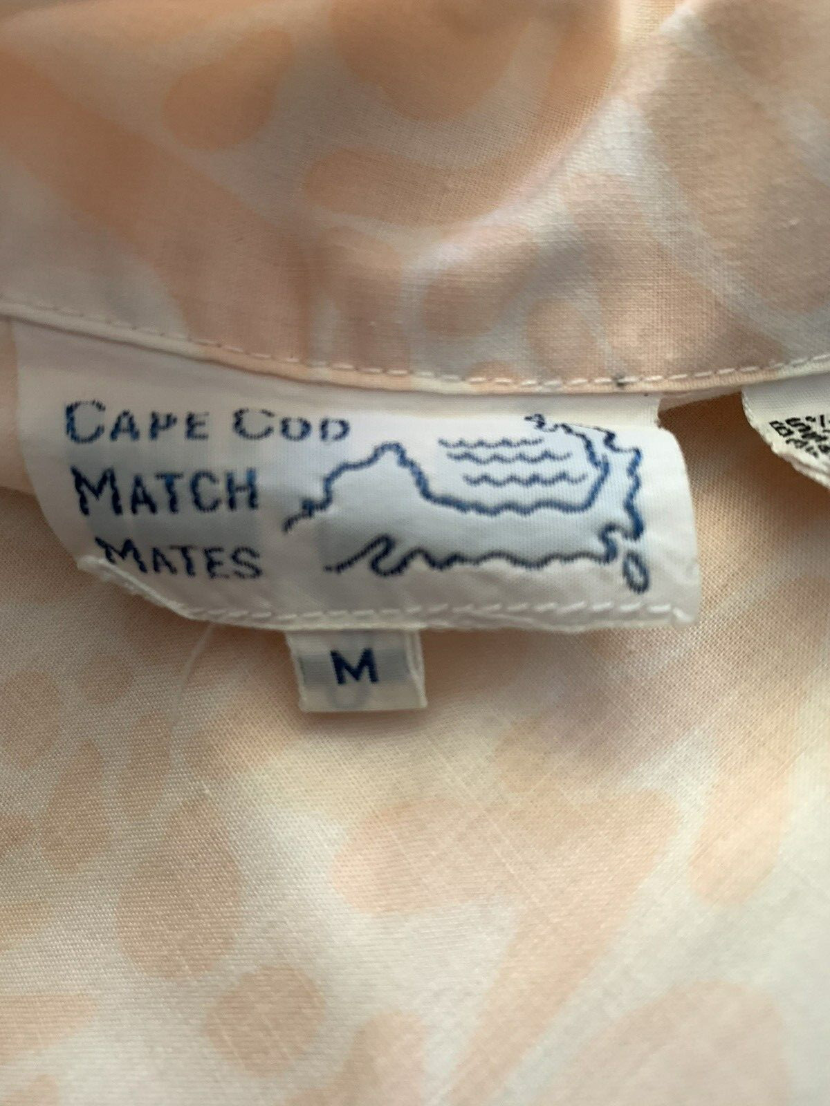 Vintage Cape Cod Match Mates Medium top 70s 80s Blouse Shirt Button Up Pink