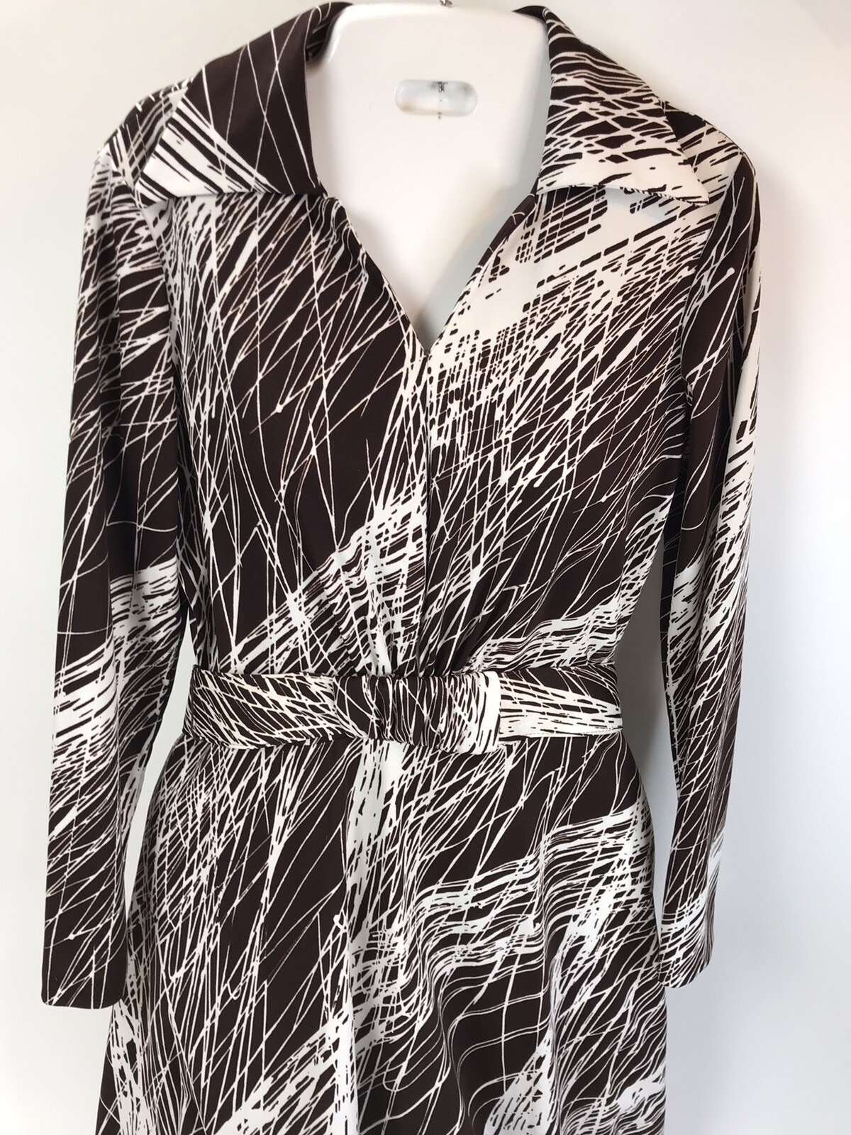 Vintage Dress Jerrie Lurie Mod Retro Belt Union Made USA 10 polyester 60s 70s