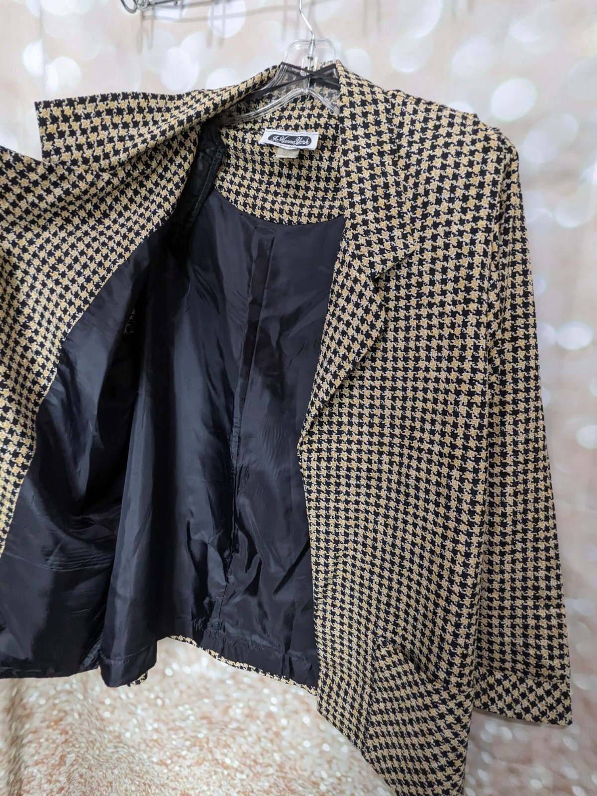 Jo Hanna York By Joan Davis Women’s Vtg Artistic Houndstooth 2-PC Shirt & Blazer