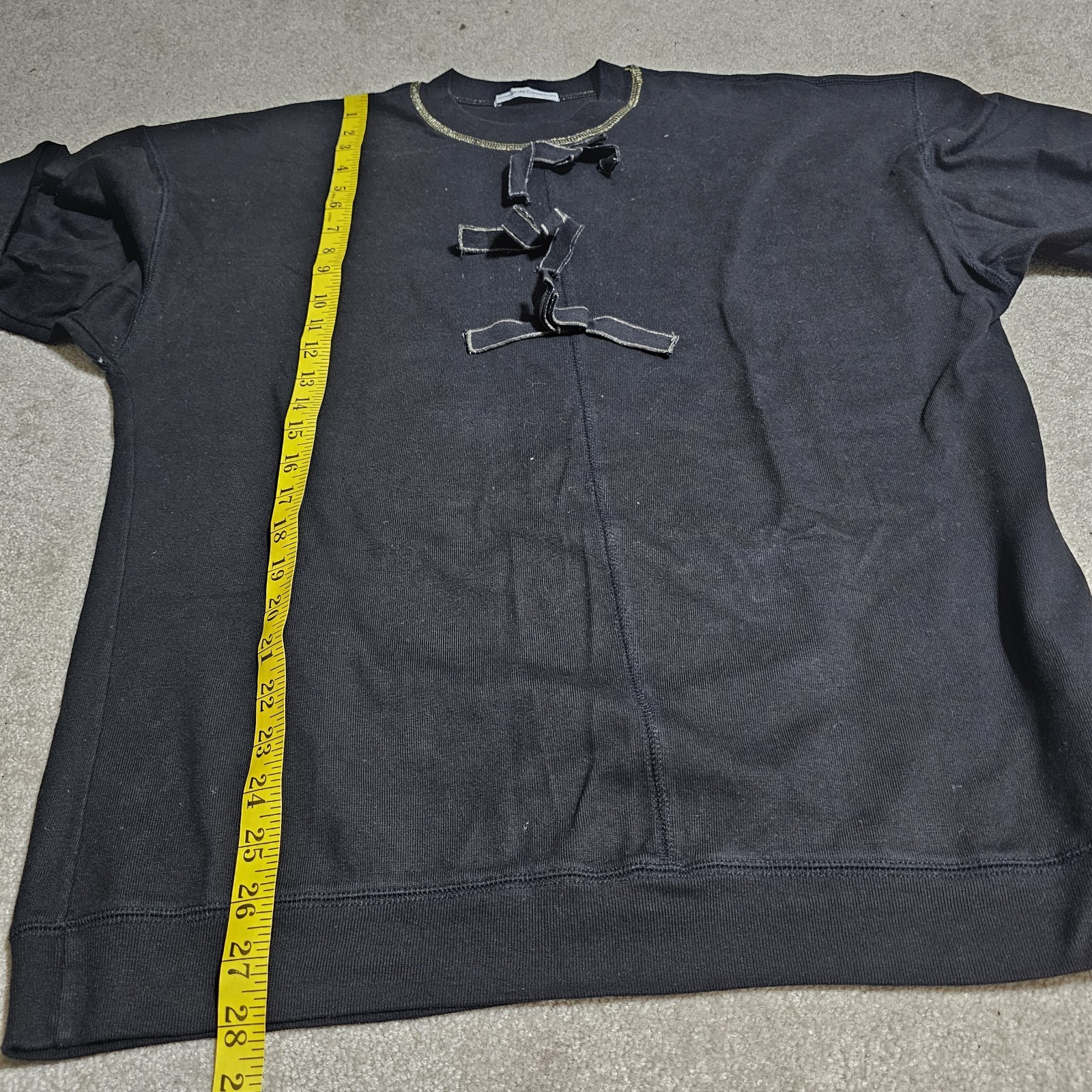 Vtg Christian de Castelnau Bow Frog Closure Sweatshirt L