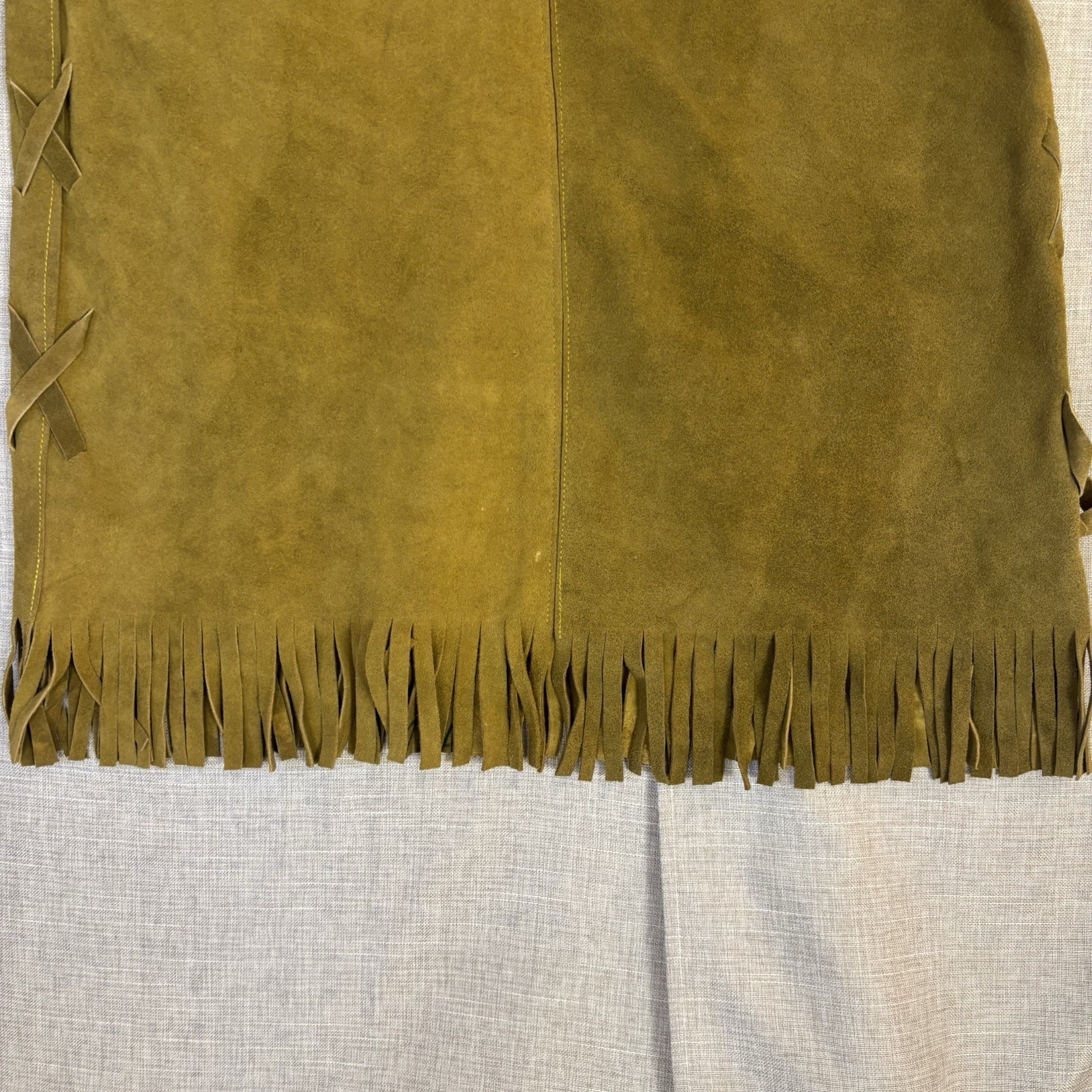 Vintage Gaitan Leather Fringe Vest Made Mexico Small/34 Western Boho Great Shape