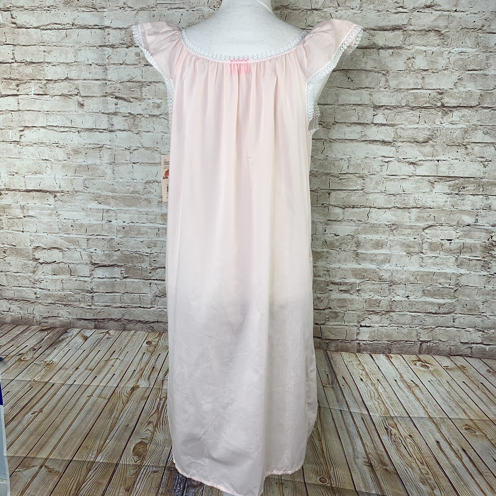 Sears Carriage Court Prissy Pink Sissy White Lace Nightgown new cotton poly new