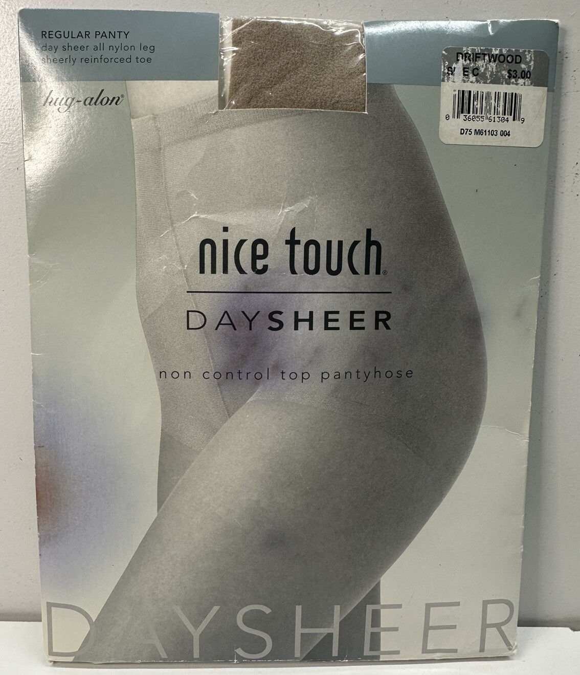 NEW Vintage Day Sheer Pantyhose Nice Touch Non Control Top Size C Driftwood
