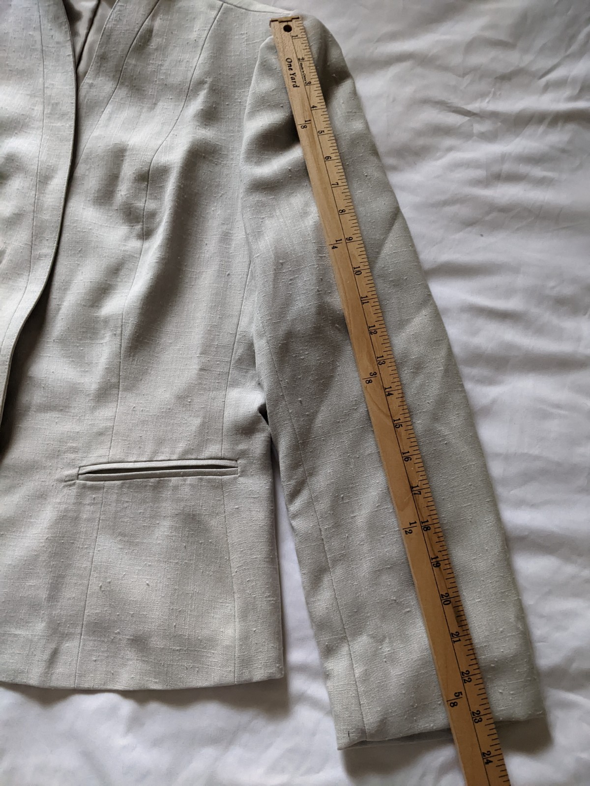 Vintage 80s Glorious Gals Gray Linen Look Blazer Skirt Suit 14 Career Office
