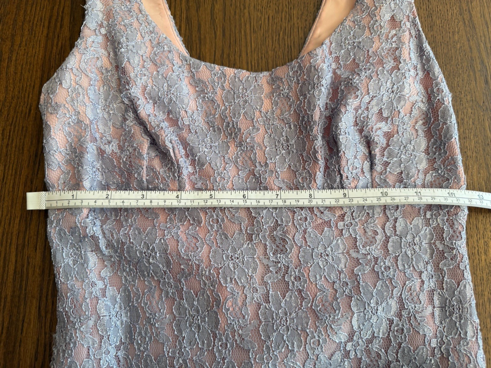 Vintage Roberta Formal Lace Dress in Light Blue and Light Pink Size 3/4