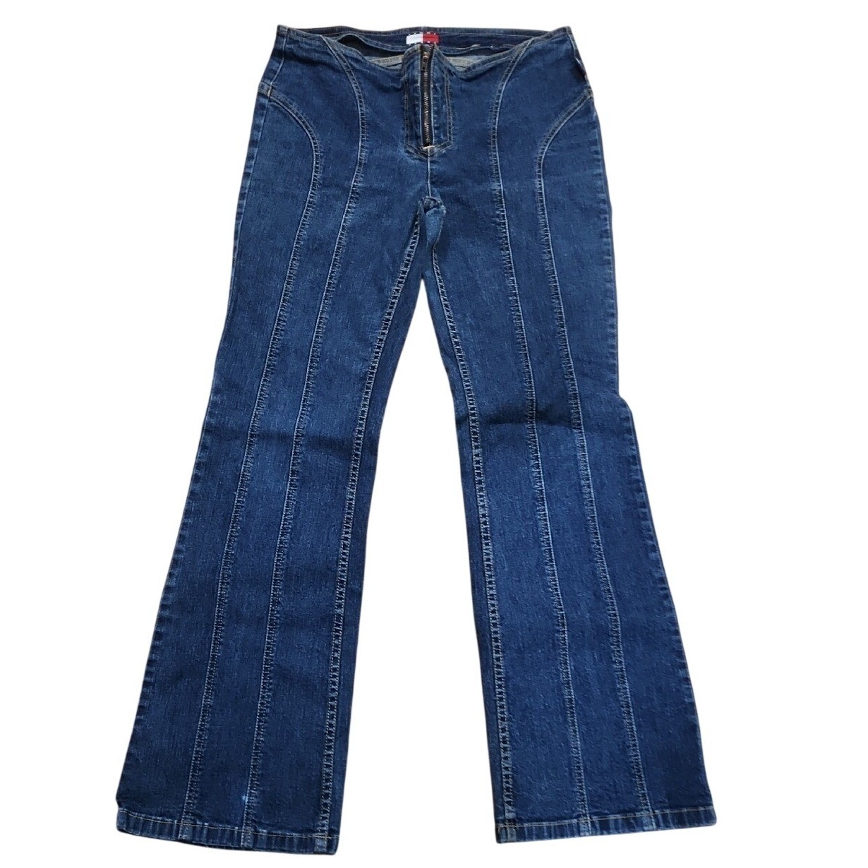 Vintage Y2k 02 Tommy Hilfiger Zip Front Lowrise Flare Jeans Baddie Britney 11