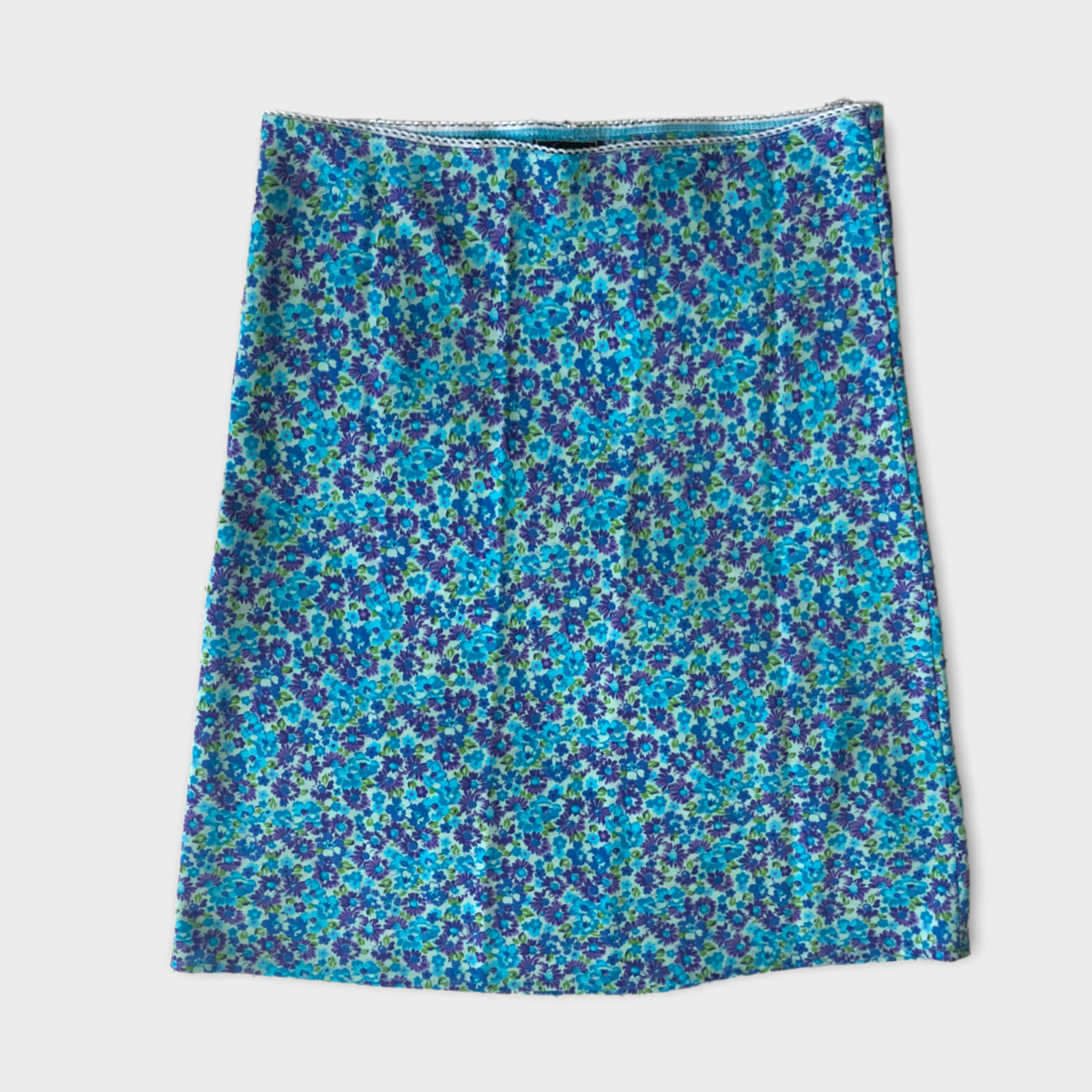 90s 00s Vintage Y2K Style LunaChix Blue Toned Ditsy Floral Skirt size Med
