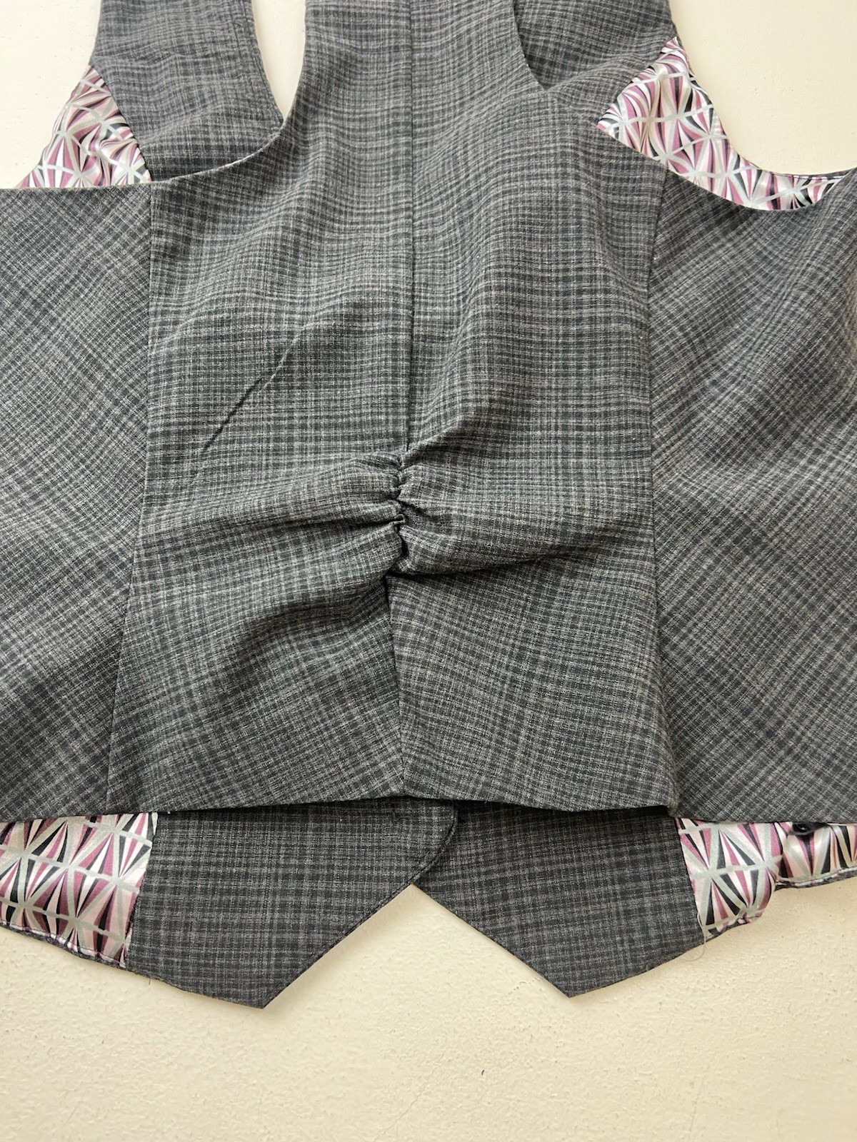Vtg Y2K VEST Whimsigoth Steampunk Grunge Racerback Ruched Gray XL Runs Small