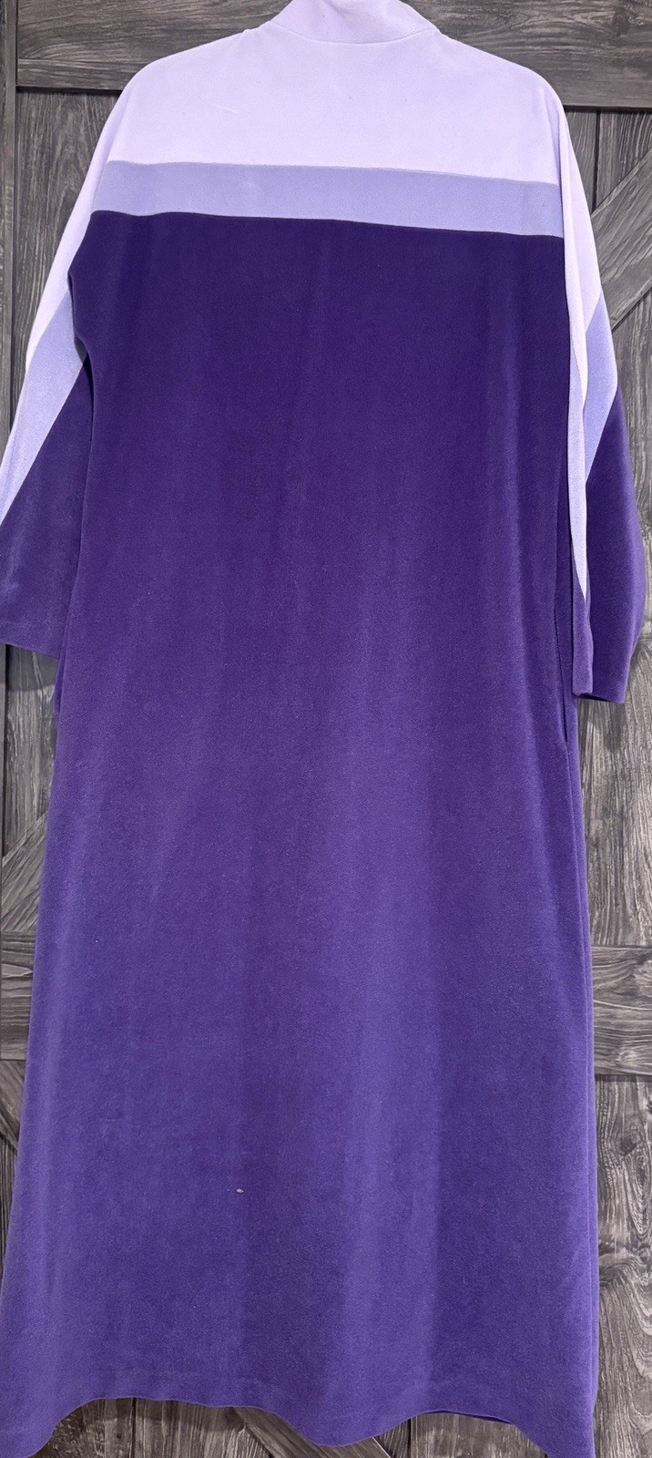 Housecoat Nap Dress Vanity Fair Vintage Velour Bathrobe Purple 60s 70s Sz M