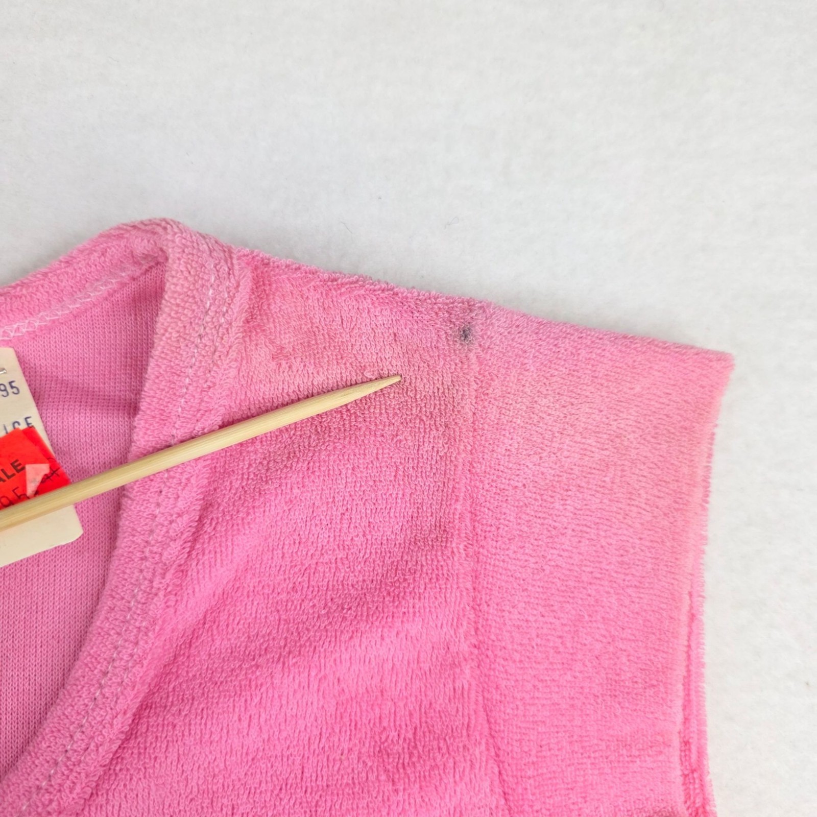 Vintage Wrangler Cap Sleeves Terrycloth Tee M Pink Deadstock USA Indie Coquette