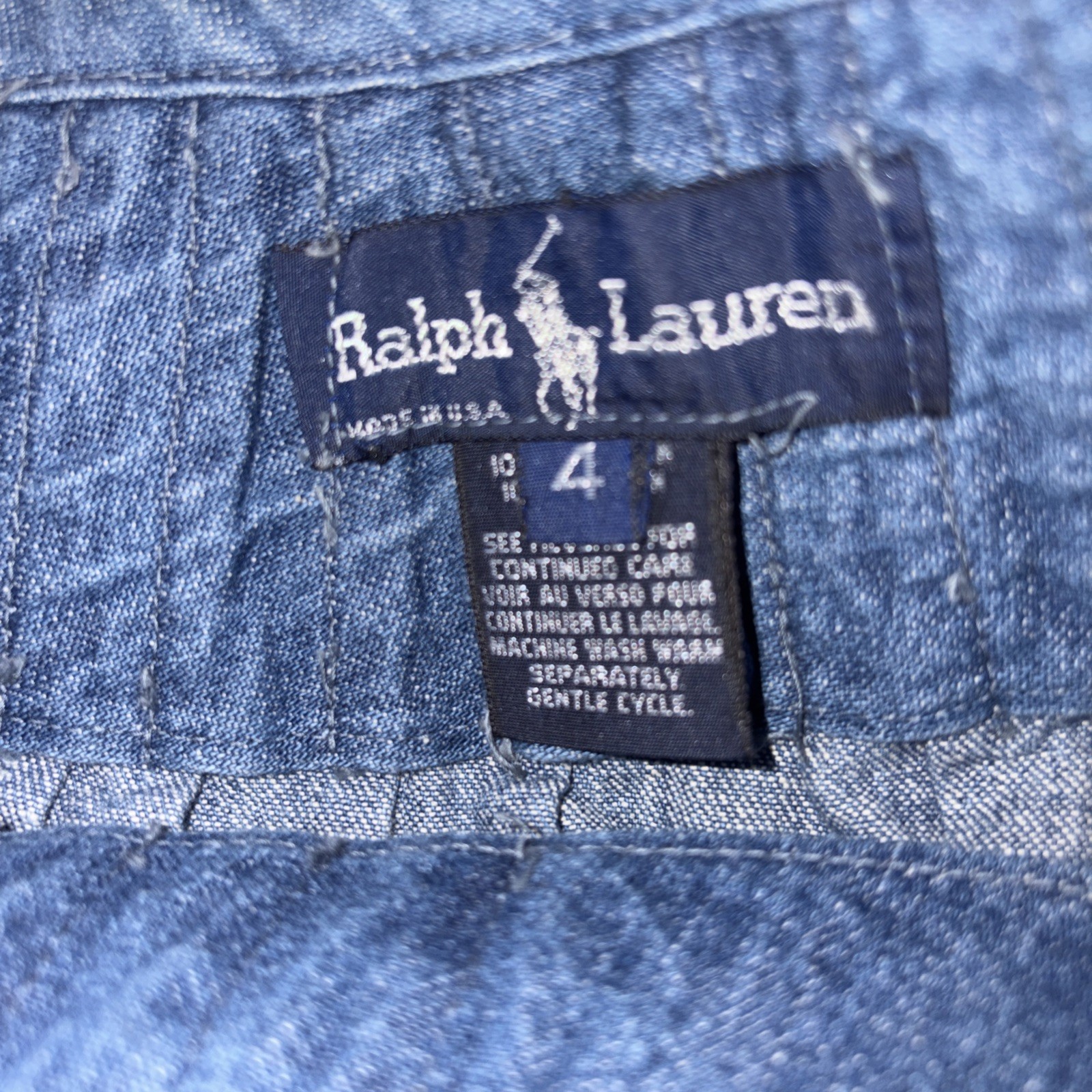 VINTAGE 1985 Ralph Lauren Denim Wrap A-Line Maxi Skirt Sz 4 USA