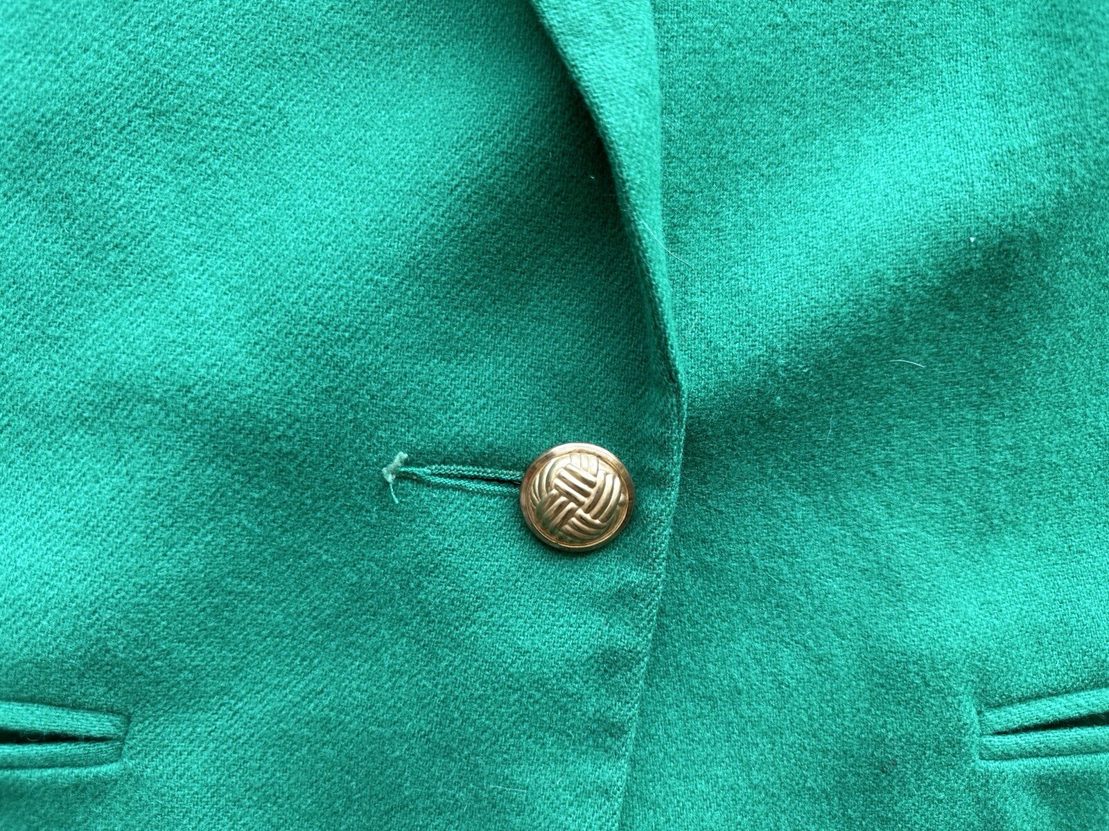 Vintage Savannah 100% Pure Wool Green Gold Button St. Patrick’s Day Blazer Sz 12