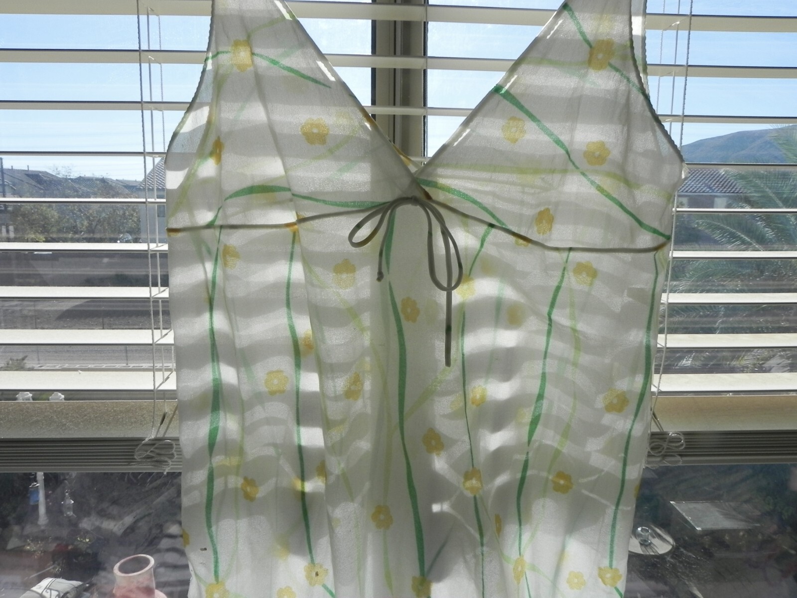 Vtg Lorraine Nightgown Maxi Sleeveless Floral Nylon Deep V-Neck Size M