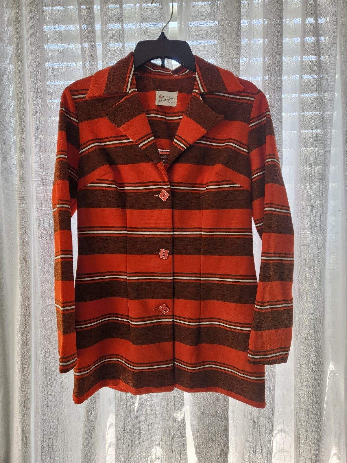Vintage 70s Donovan Galvani Striped Jacket, Size Estimate Small