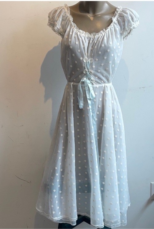 Vintage Bonwitt Teller Odette Barsa 2pc SHEER PEIGNOIR Set