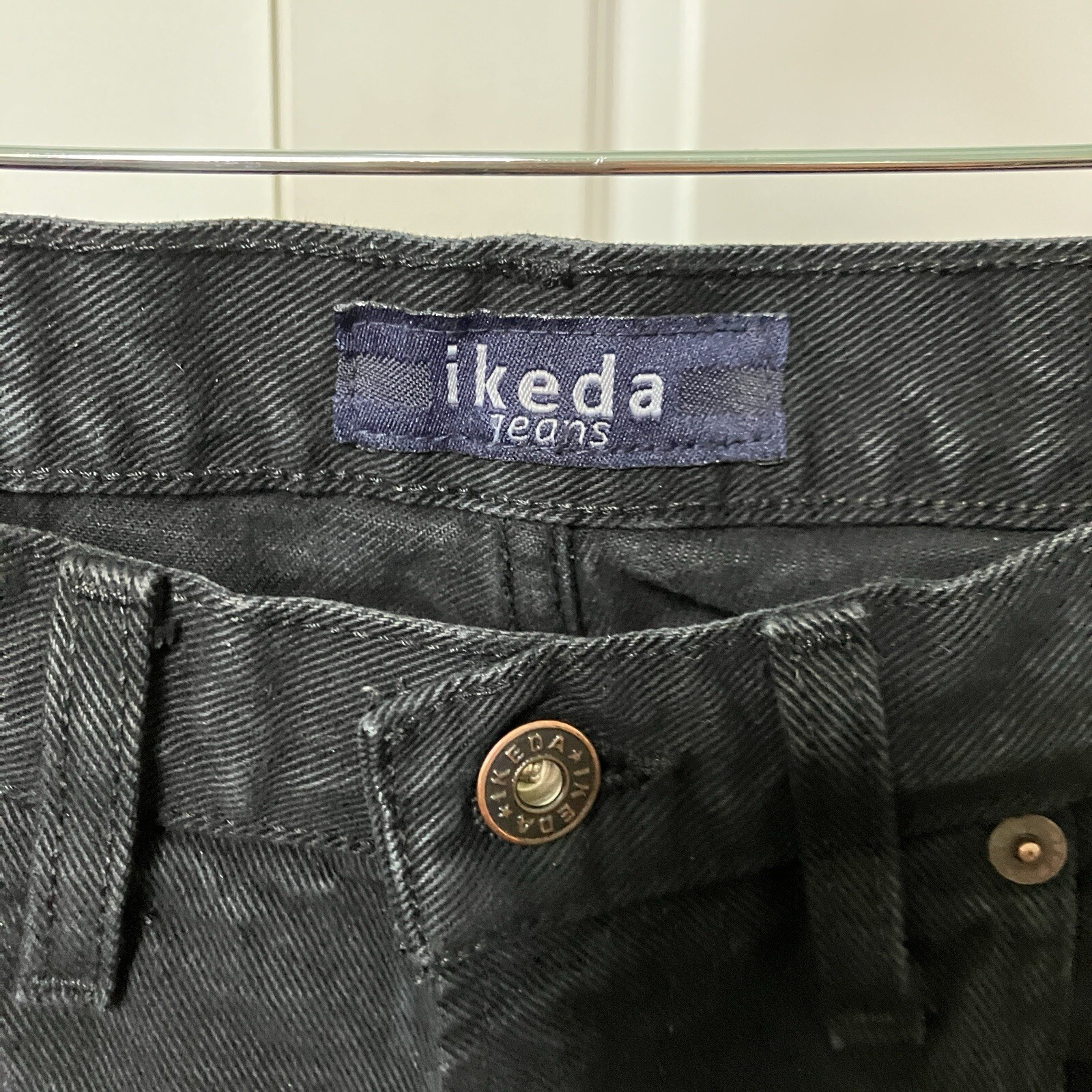 Vintage 90s Ikeda Black Straight Leg Dad Jeans Womens 30 Y2K Classic Denim Mom