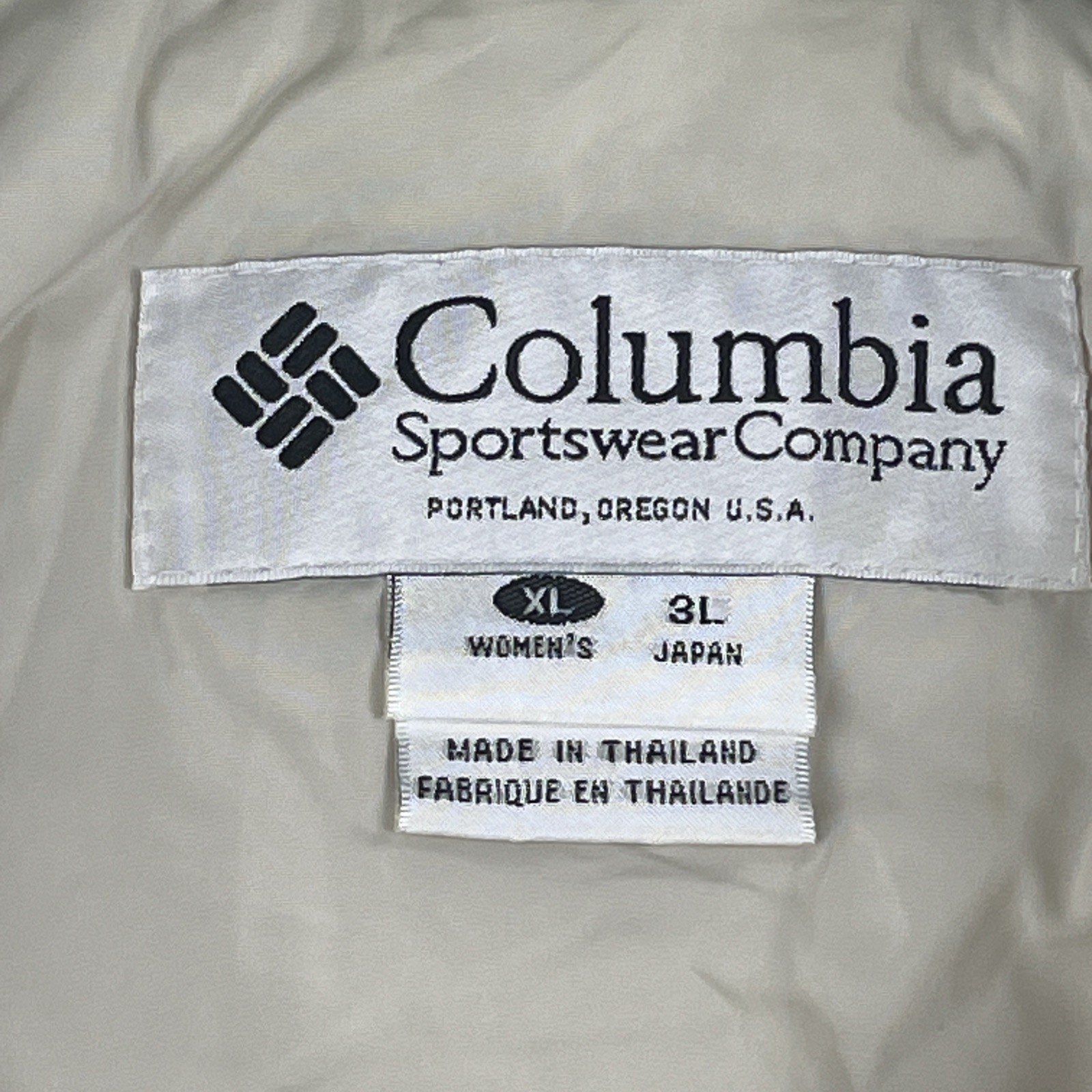 Vintage 90s Columbia Micro-Tex Ski Jacket Women’s XL Colorblock Cream Green