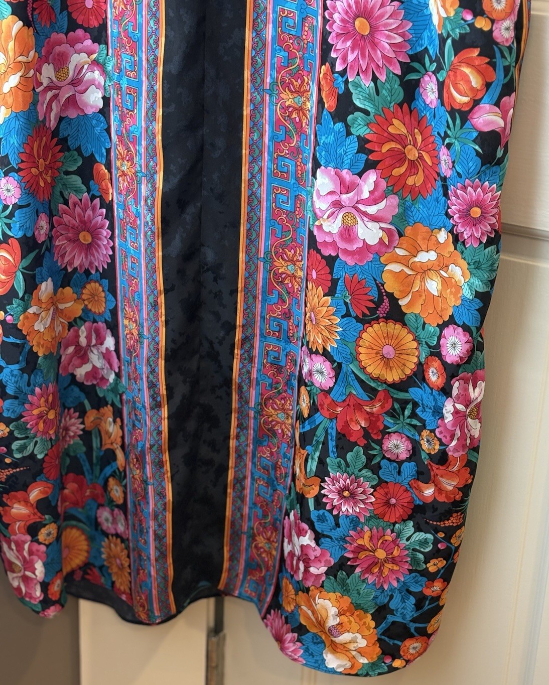 Vintage Ruth Norman New York Zipper Up In Front Kaftan Dress Robe Kimono Sz M